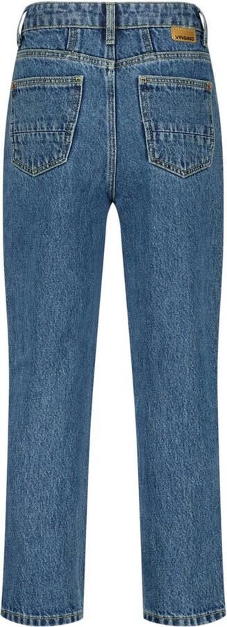 VINGINO straight fit jeans met sterren mid blue wash Blauw Meisjes Denim 152