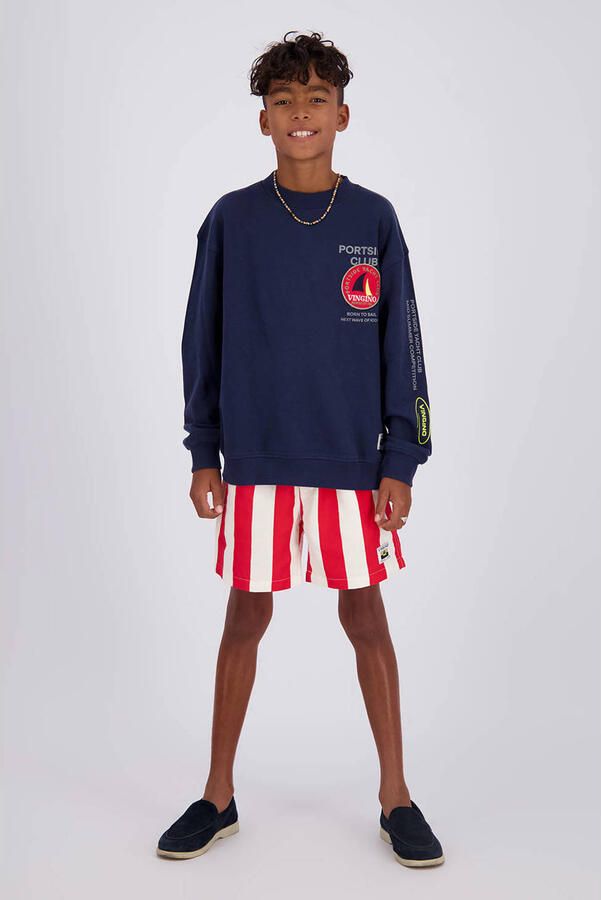 Vingino sweater met backprint donkerblauw