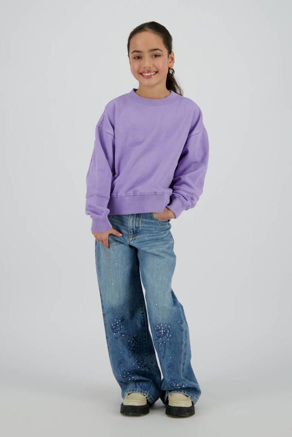 Vingino sweater met backprint paars met pailletten