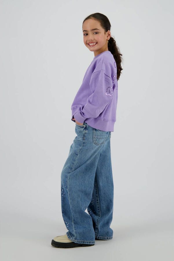 Vingino sweater met backprint paars met pailletten - Foto 2