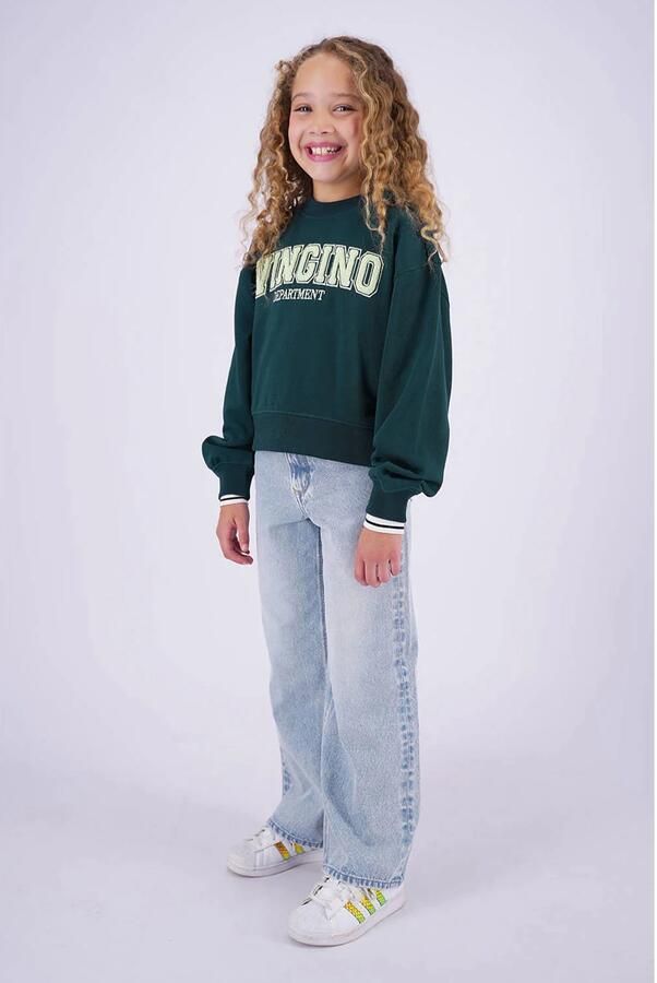 Vingino sweater met logo donkergroen Logo