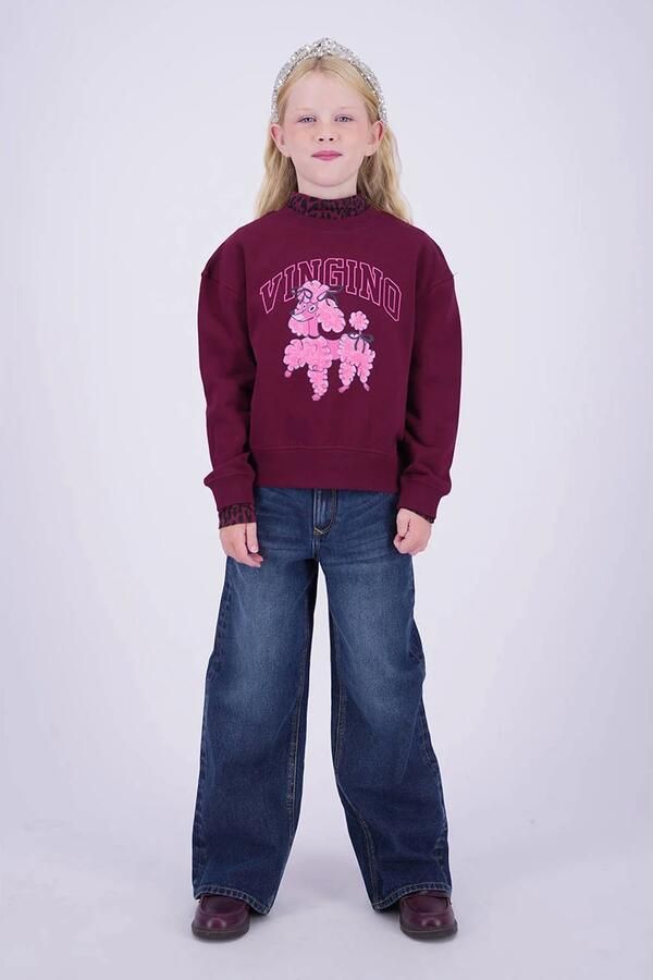 Vingino sweater met logo donkerrood Logo