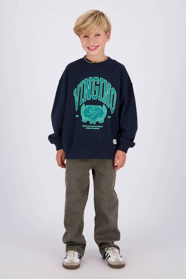 Vingino sweater met print donkerblauw
