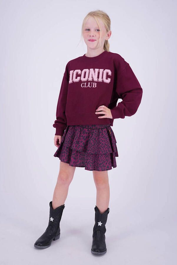 Vingino sweater met tekst donkerrood Tekst