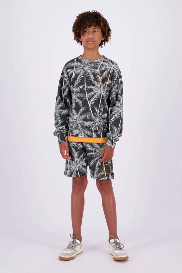 VINGINO sweatshort met all over print grijsblauw lichtgrijs Korte broek 152 - Foto 2