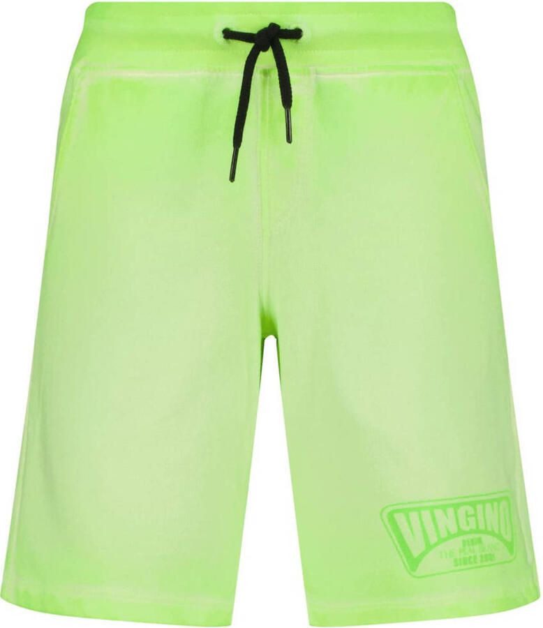 VINGINO sweatshort Rames met logo neongeel Korte broek Jongens Katoen Logo 164