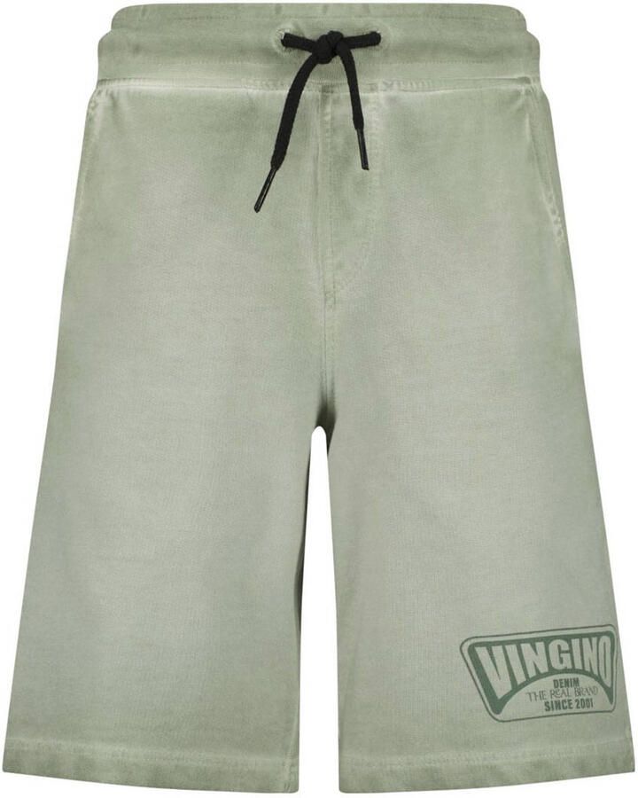 VINGINO sweatshort Rames met logo olijfgroen Korte broek Jongens Katoen 128