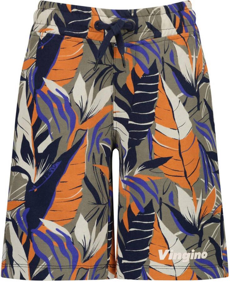 VINGINO sweatshort Rapos met all over print zand oranje paars Korte broek Beige 128