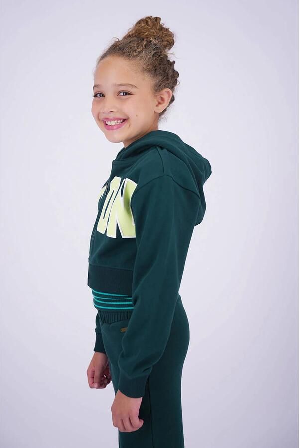 Vingino sweatvest met print donkergroen - Foto 2