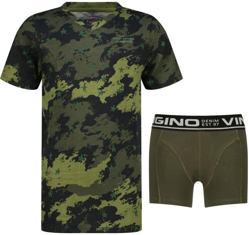 Vingino T-shirt + boxershort groen