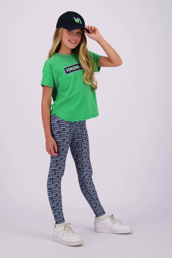 VINGINO T-shirt Hailey met printopdruk neon groen Meisjes Katoen Ronde hals 116