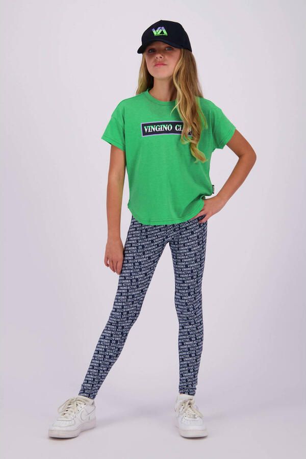 VINGINO T-shirt Hailey met printopdruk neon groen Meisjes Katoen Ronde hals 140 - Foto 3