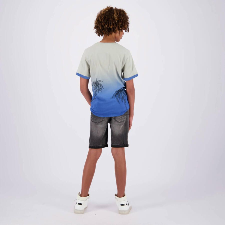 VINGINO T-shirt met all over print blauw lichtgrijs Jongens Katoen Ronde hals 140 - Foto 2