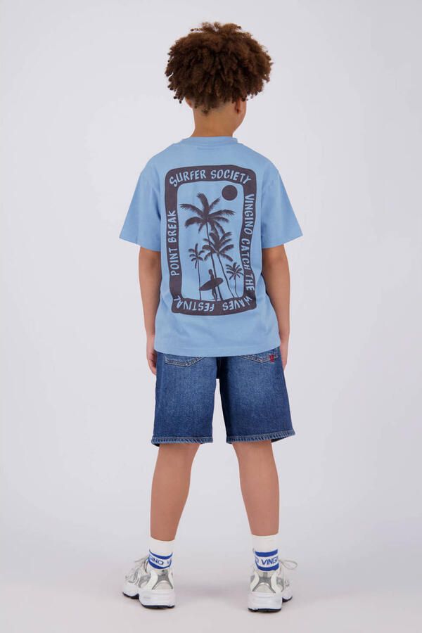 Vingino T-shirt met backprint blauw - Foto 2