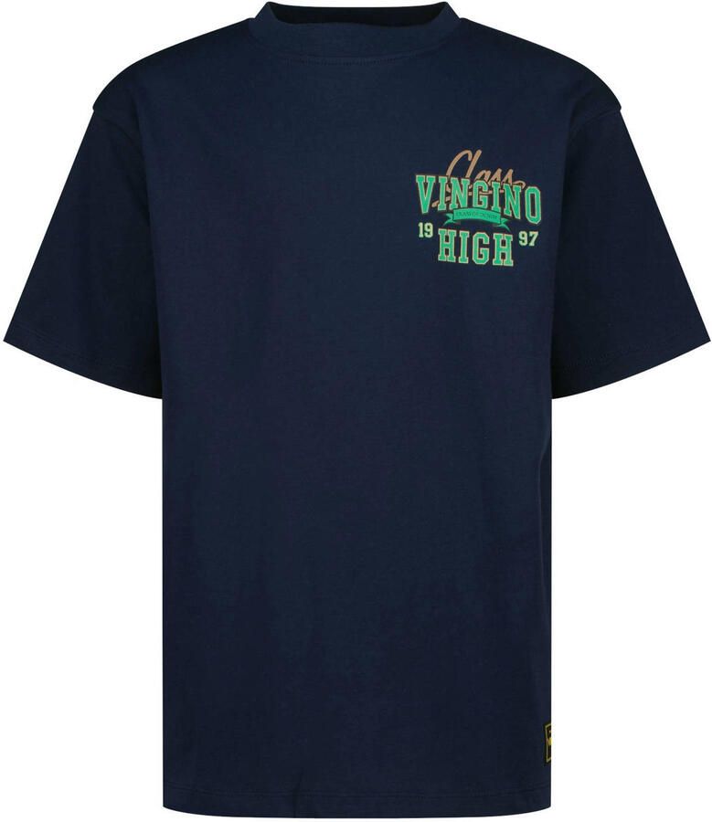 Vingino T-shirt met backprint donkerblauw