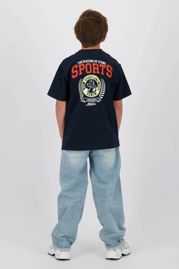Vingino T-shirt met backprint donkerblauw - Foto 3