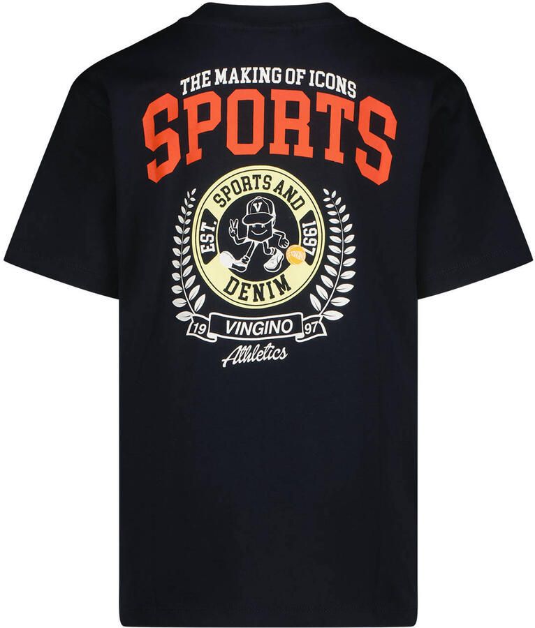 Vingino T-shirt met backprint donkerblauw - Foto 2