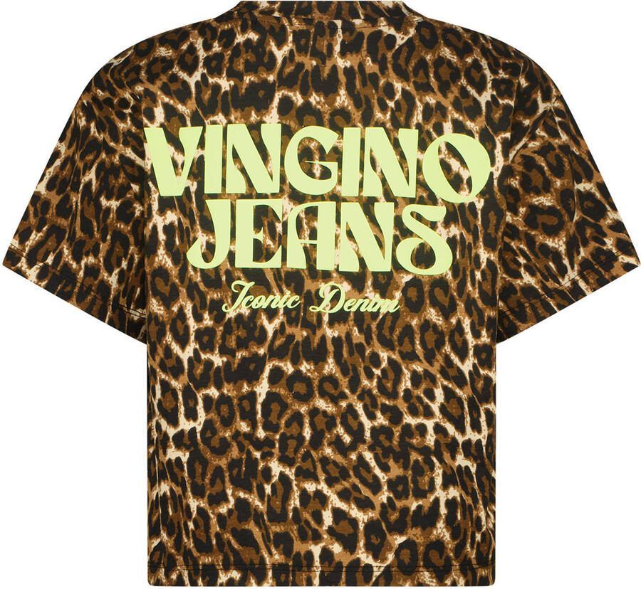 Vingino T-shirt met panterprint bruin - Foto 2
