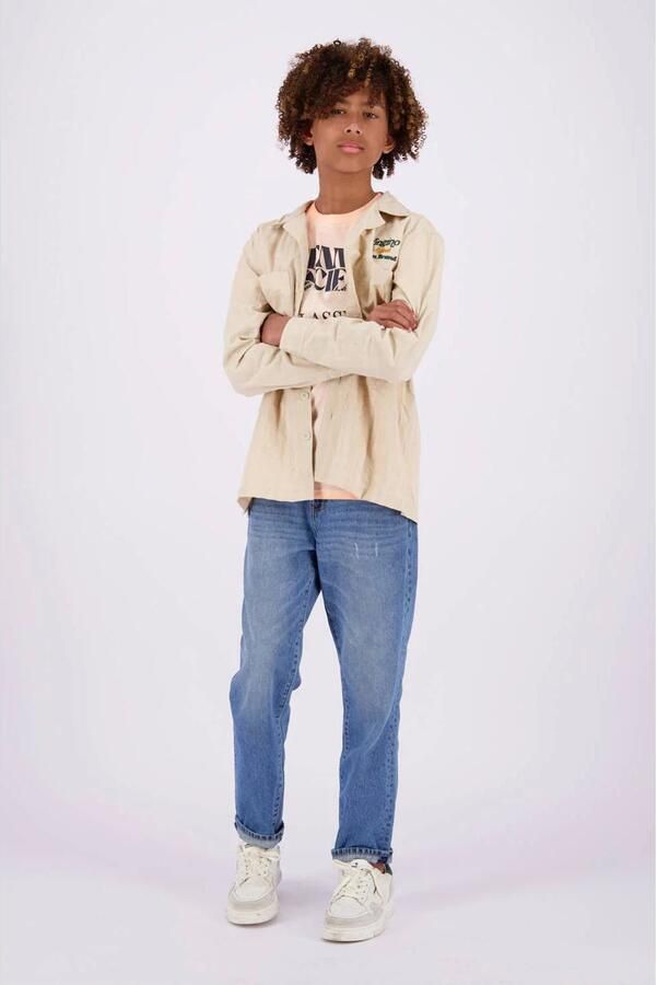 VINGINO T-shirt met tekst licht oranje Jongens Katoen Ronde hals Tekst 128 - Foto 2