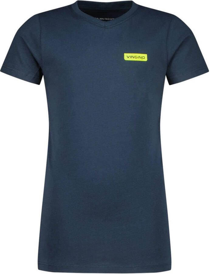 VINGINO T-shirt set van 2 mintgroen donkerblauw Jongens Katoen V-hals 176 - Foto 3