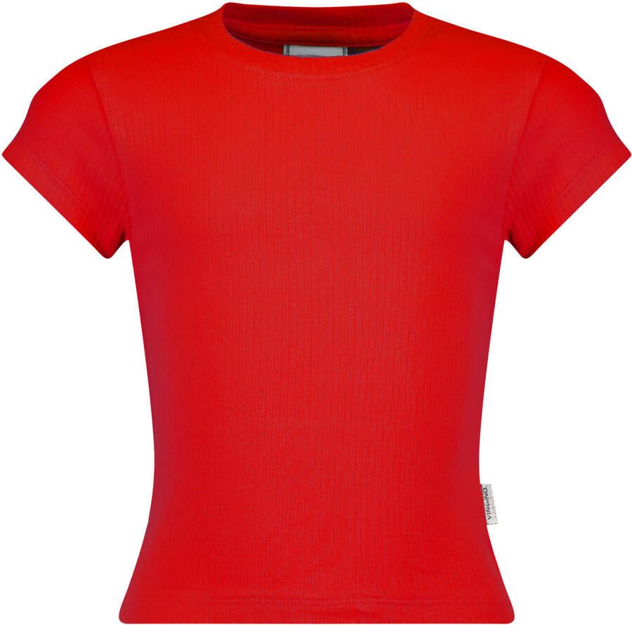 VINGINO Meisjes Tops & T-shirts Icon-crop Rib Tee Rood - Foto 3