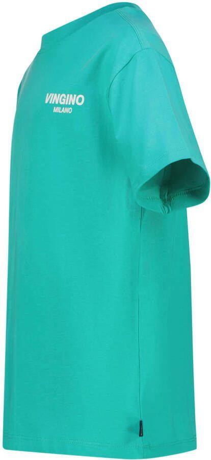 Vingino T-shirt turquoise Blauw Jongens Katoen Ronde hals Logo - Foto 2