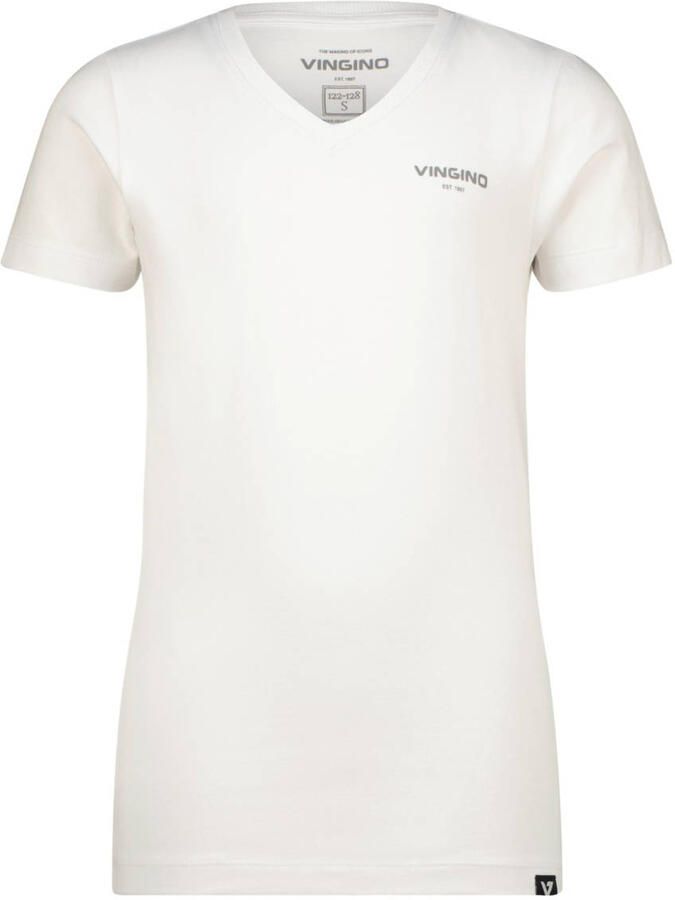 VINGINO Jongens Polo's & T-shirts Basic V Neck Wit - Foto 5