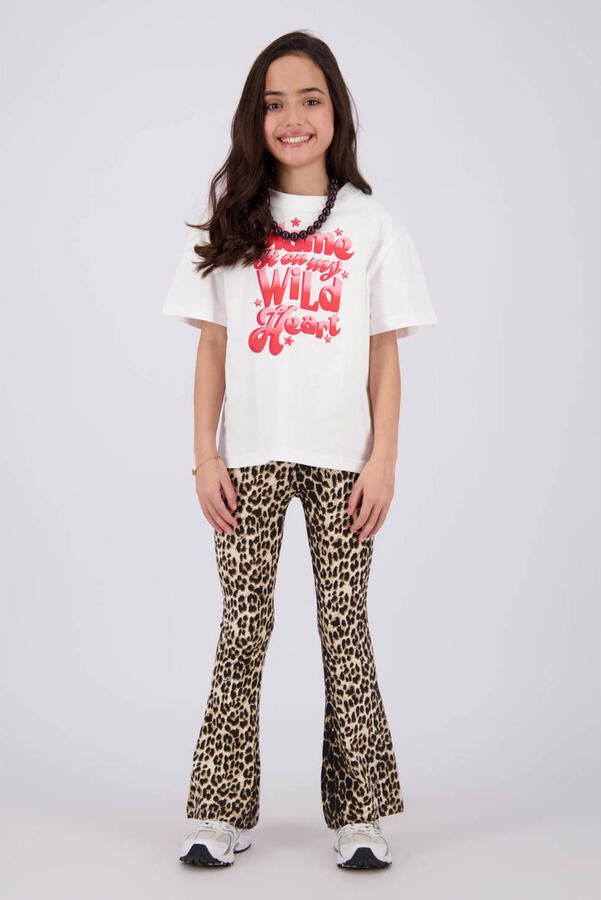 Vingino flared legging met panterprint bruin