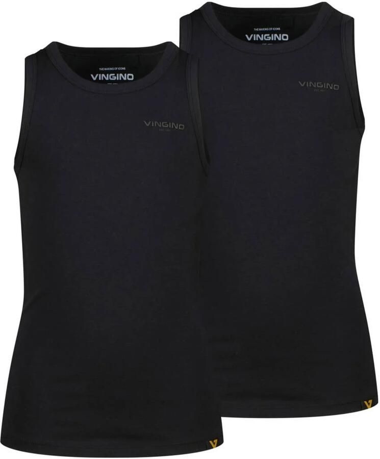 VINGINO Jongens Ondergoed & Nachtkleding Boys Tank 2 Pack Zwart - Foto 4
