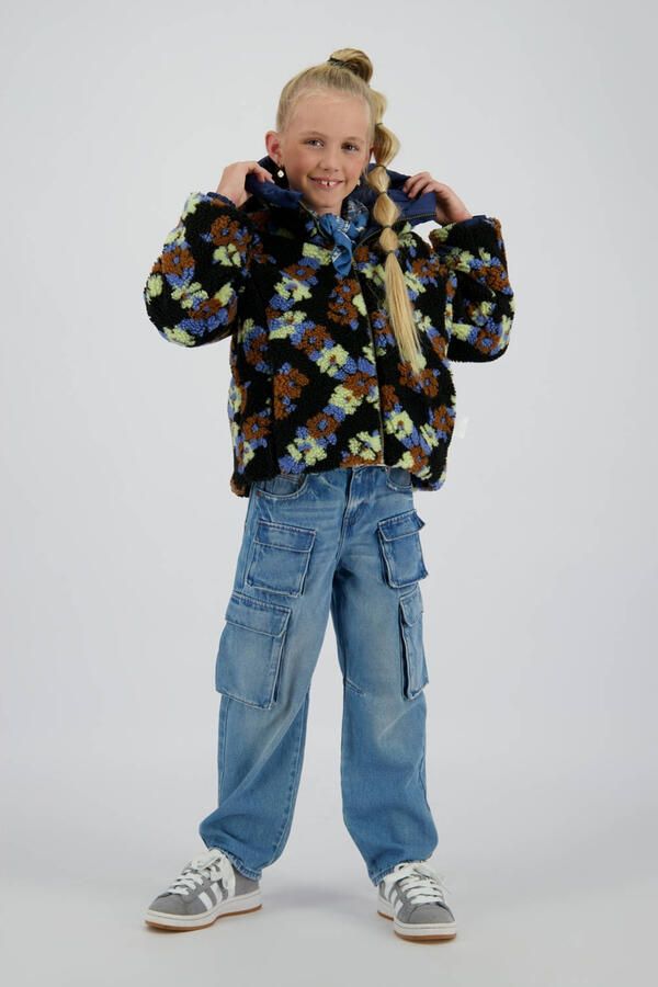 Vingino teddy reversible jas blauw