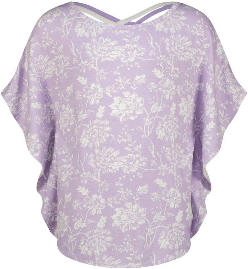 VINGINO top Imela met all over print lila wit T-shirt Paars Meisjes Viscose Ronde hals 140