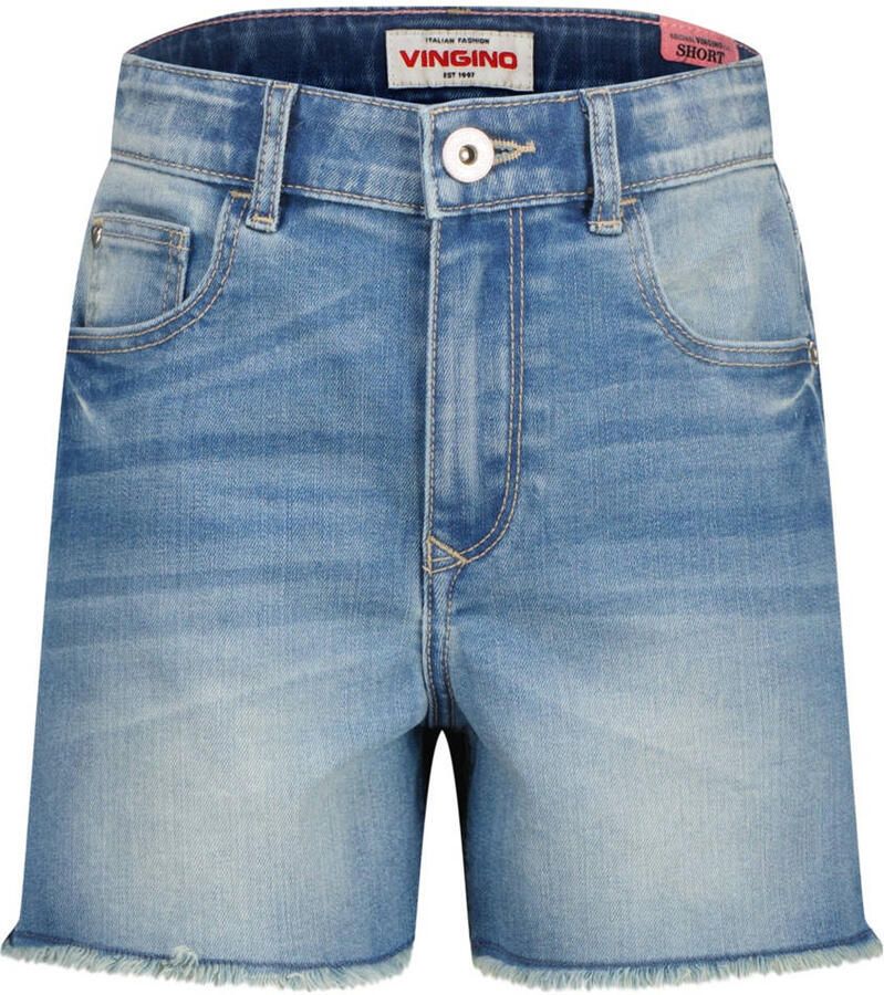 Vingino wide leg denim short medium blue denim
