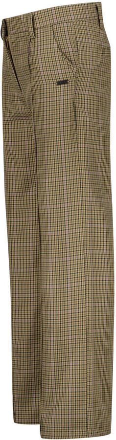 Vingino wide leg geruite casual broek met plooien bruin - Foto 3