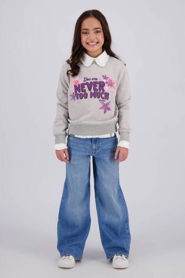 Vingino wide leg jeans blue vintage Blauw Meisjes Denim Effen