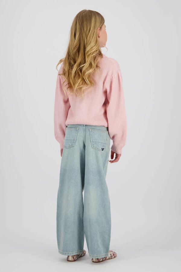 Vingino wide leg jeans wide leg jeans met hartjes light blue denim - Foto 6
