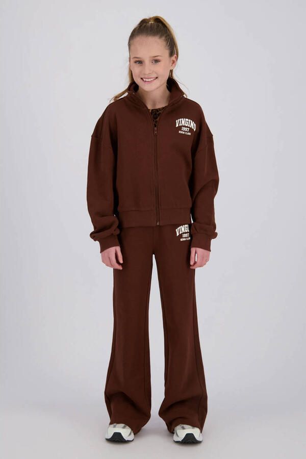 Vingino wide leg joggingbroek met logo bruin - Foto 4