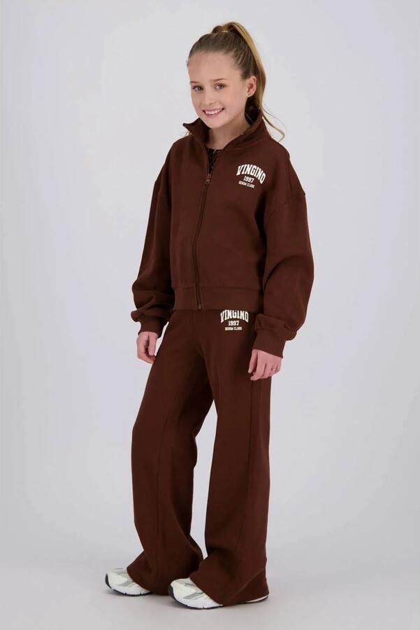 Vingino wide leg joggingbroek met logo bruin - Foto 5
