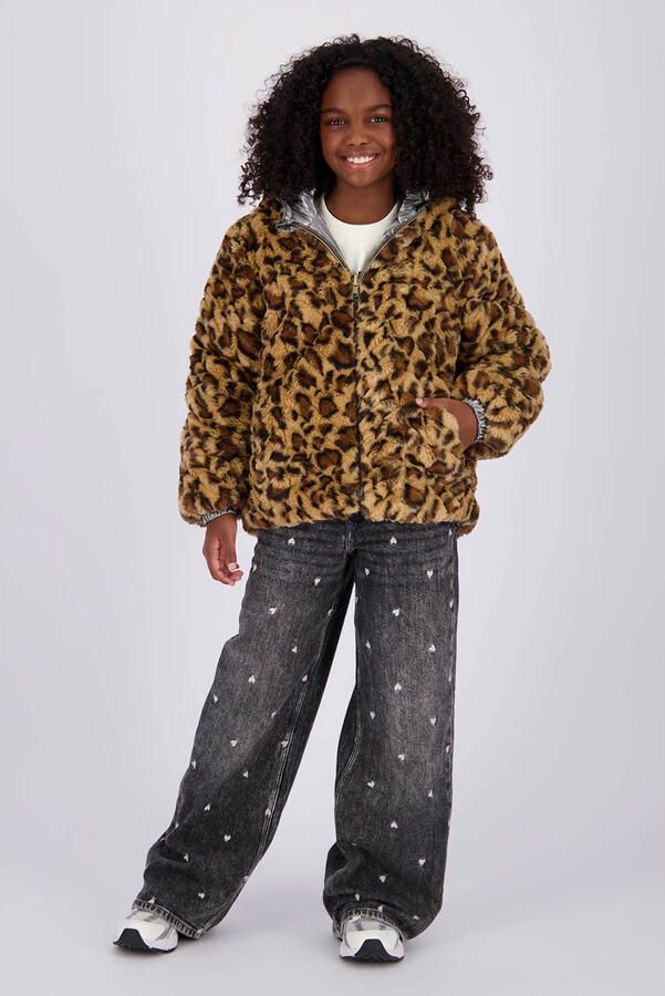 Vingino winterjas met panterprint bruin
