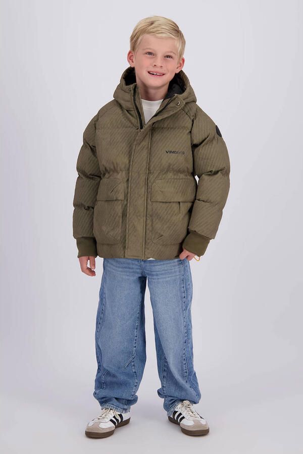 Vingino winterparka met print olijfgroen - Foto 3