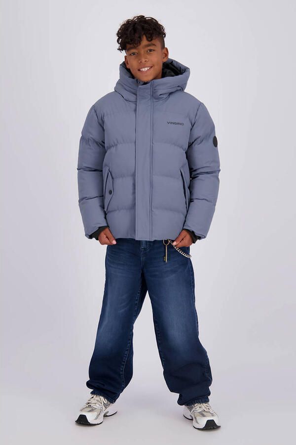 Vingino winterpufferjas blauw Jongens Polyamide Capuchon Effen