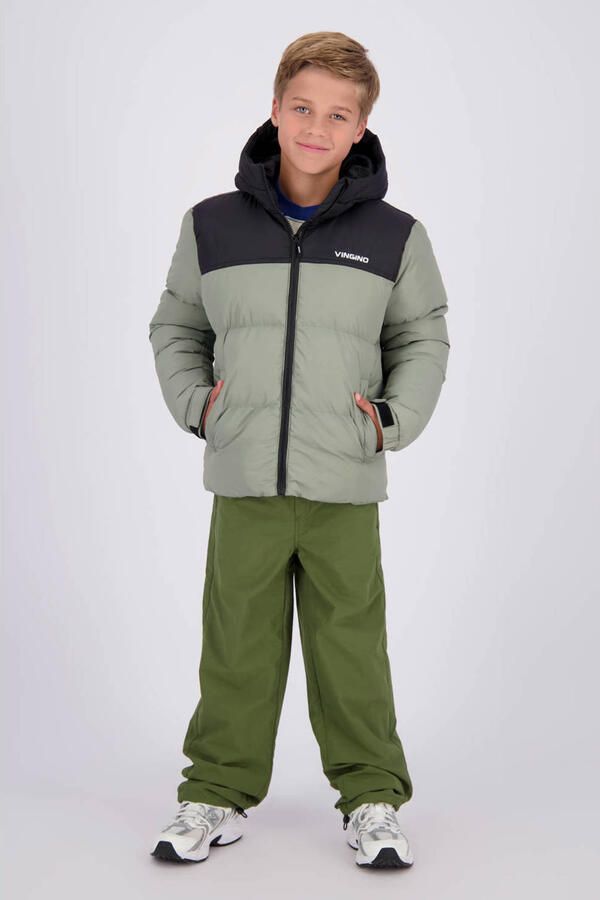 Vingino winterpufferjas Groen Jongens Polyamide Capuchon Meerkleurig - Foto 3