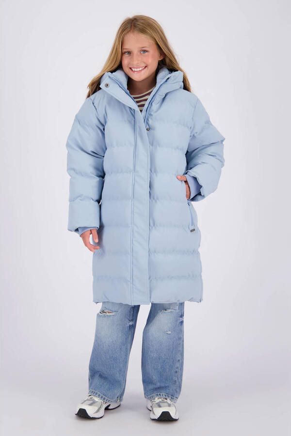 Vingino winterpufferjas lichtblauw Meisjes Polyester Capuchon Effen