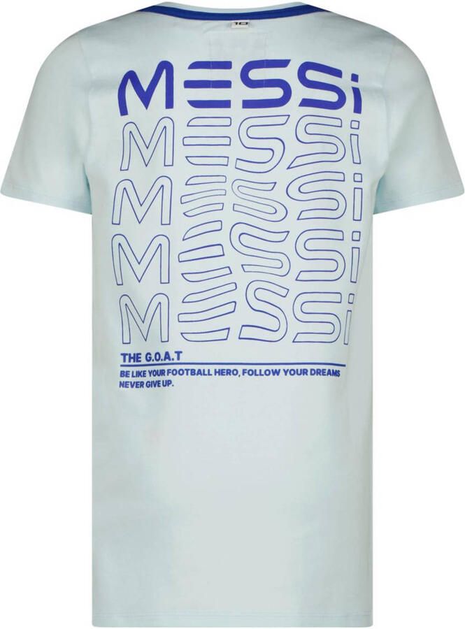 VINGINO x Messi T-shirt Jacko met backprint lichtblauw hardblauw Jongens Stretchkatoen Ronde hals 152