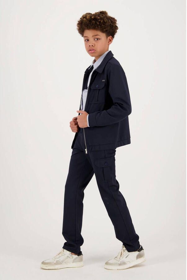 VINGINO zomerjas TIMOR donkerblauw Jongens Polyester Klassieke kraag Effen 140