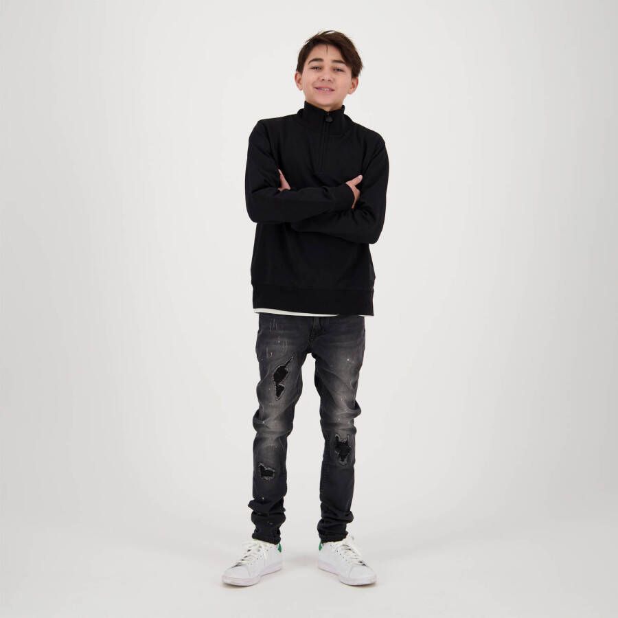 VINGINO x Daley sweater Nitai zwart Jongens Stretchkatoen Opstaande kraag 116