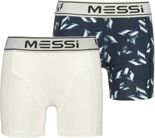 VINGINO x Messi boxershort set van 2 wit donkerblauw Jongens Katoen Meerkleurig 110 116