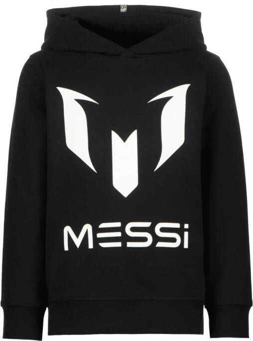 VINGINO x Messi hoodie Nueno met logo zwart Sweater Logo 140