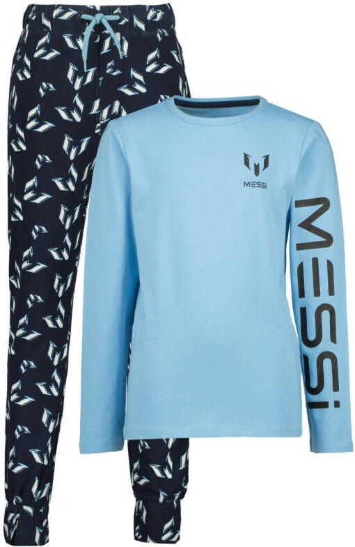 VINGINO x Messi pyjama Vicuna blauw Jongens Katoen Ronde hals Meerkleurig 146 152