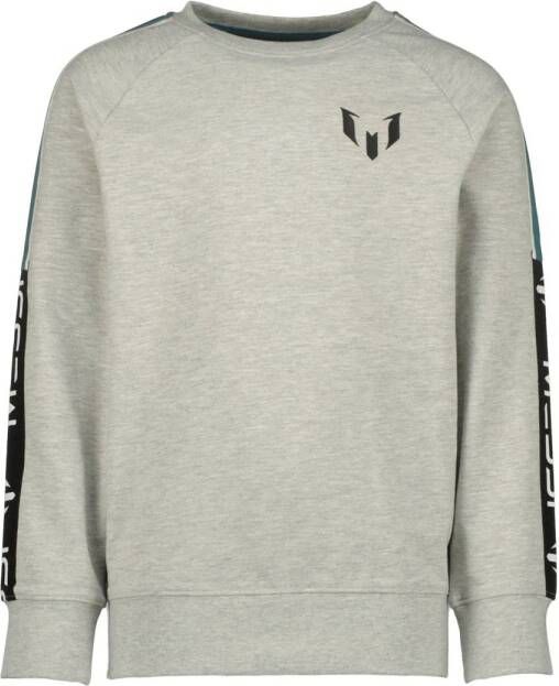 VINGINO x Messi sweater Narlos grijs melange zwart Meerkleurig 116