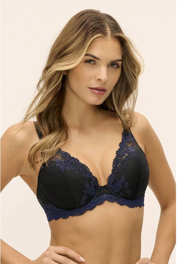 Wacoal Embrace voorgevormde beugel-bh zwart donkerblauw